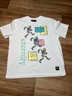 Men’s White ETERNAL tshirt Short Sleeve Size 2XL